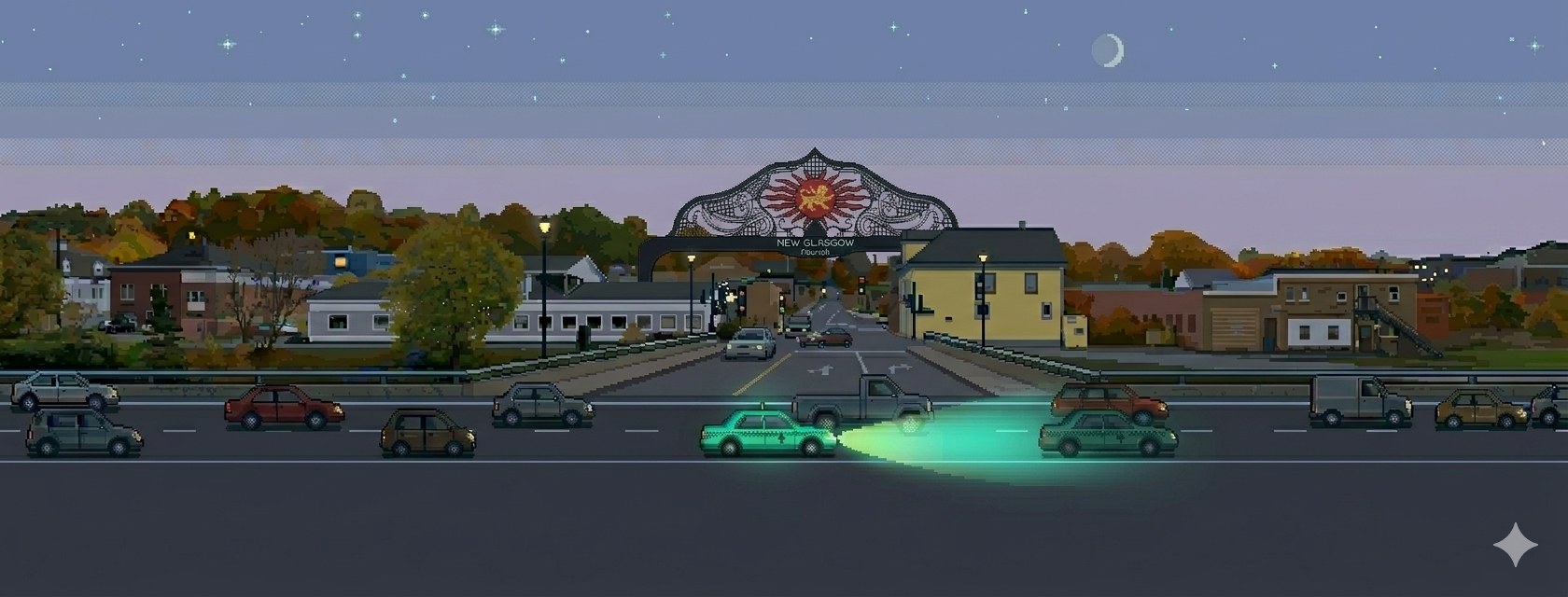 New Glasgow, Nova Scotia at night